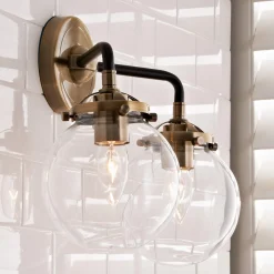Mod Mix Clear Globe Vanity Light - 2 light