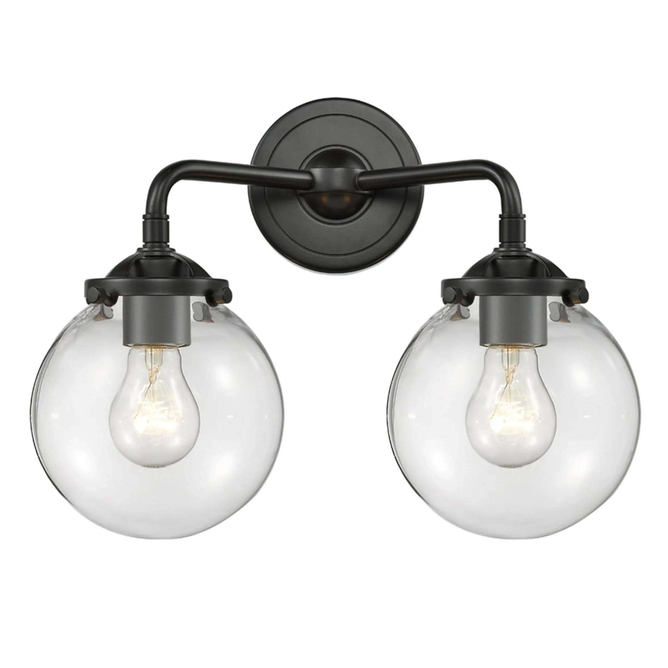 Mod Mix Clear Globe Vanity Light - 2 light
