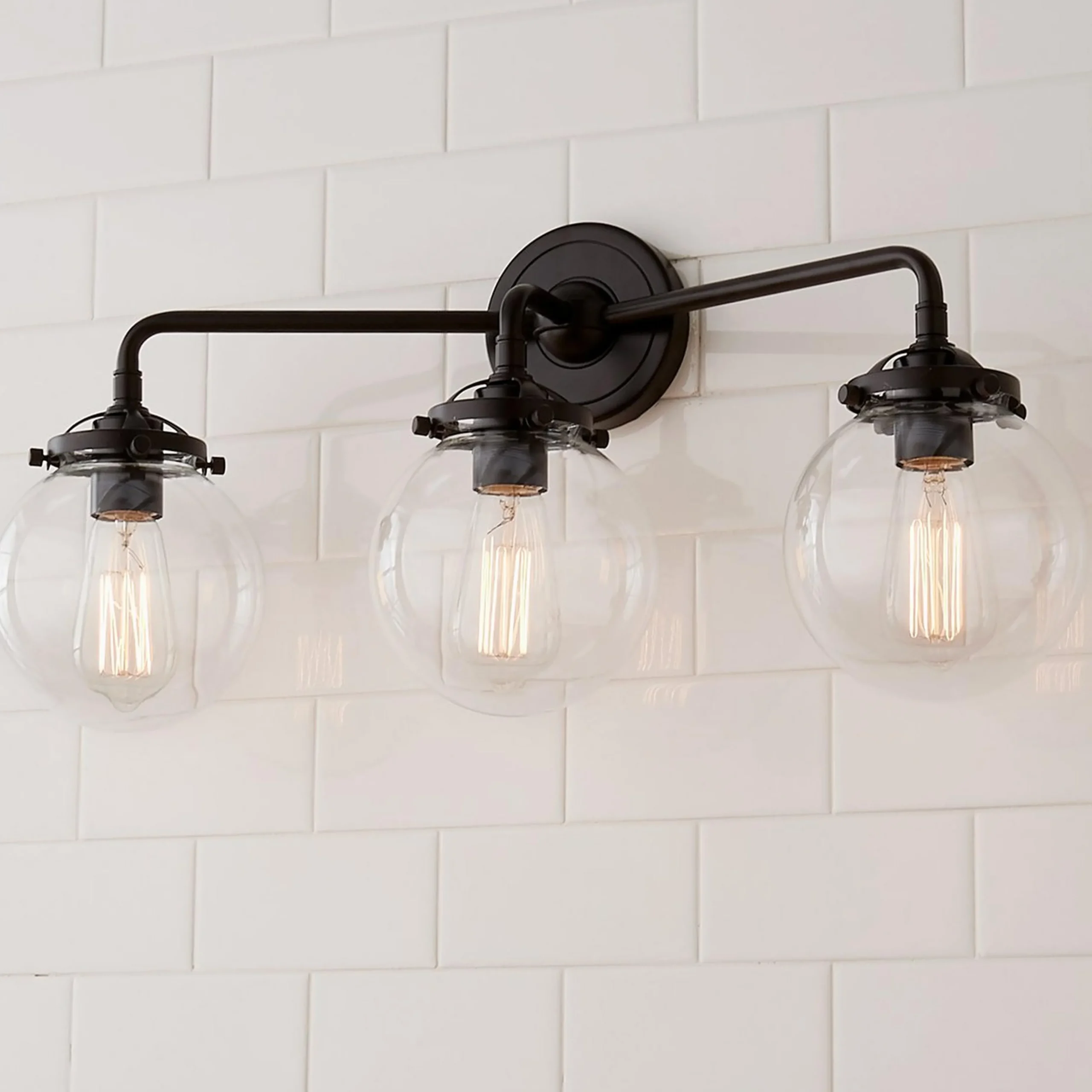 Mod Mix Clear Globe Vanity Light - 3 Light