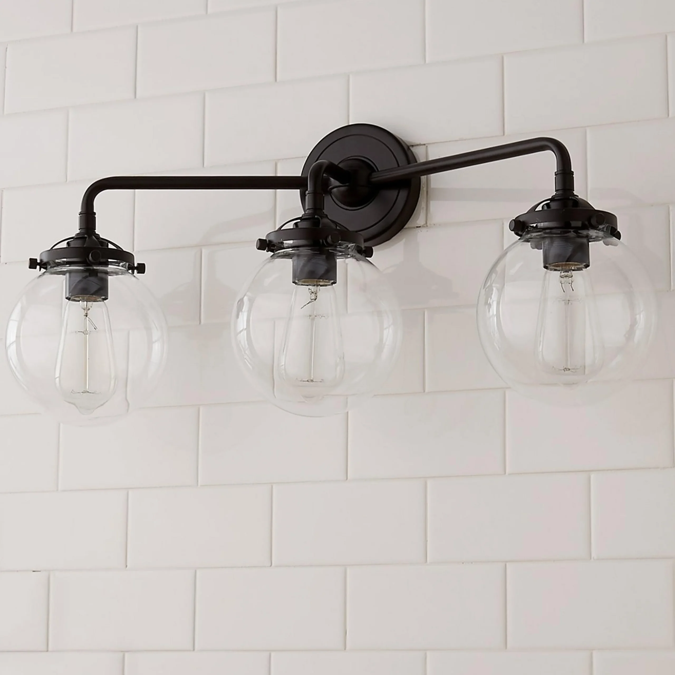 Mod Mix Clear Globe Vanity Light - 3 Light