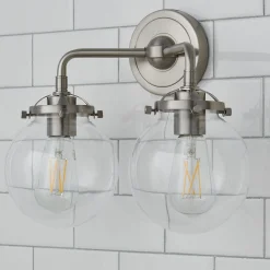 Mod Mix Clear Globe Vanity Light - 2 light