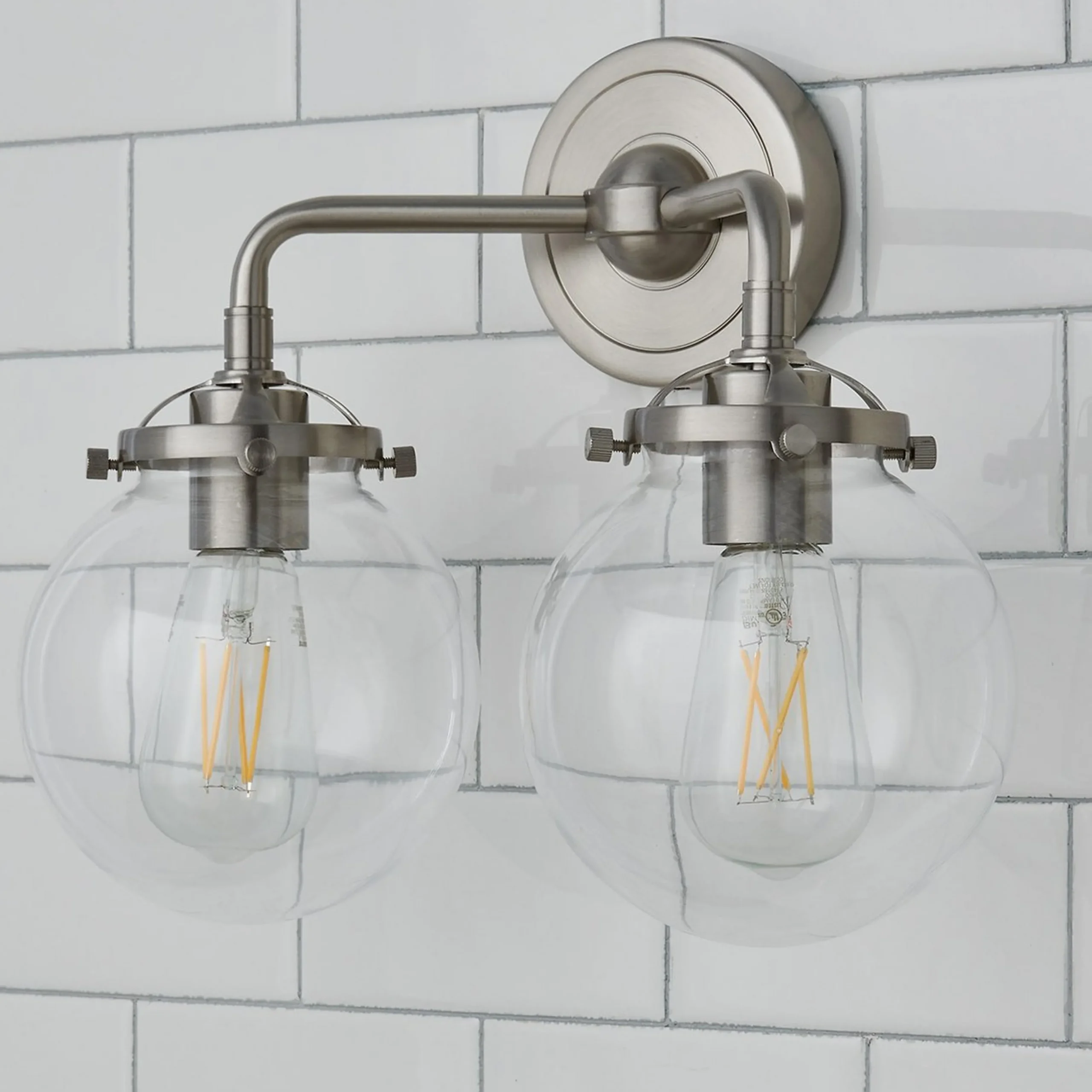 Mod Mix Clear Globe Vanity Light - 2 light