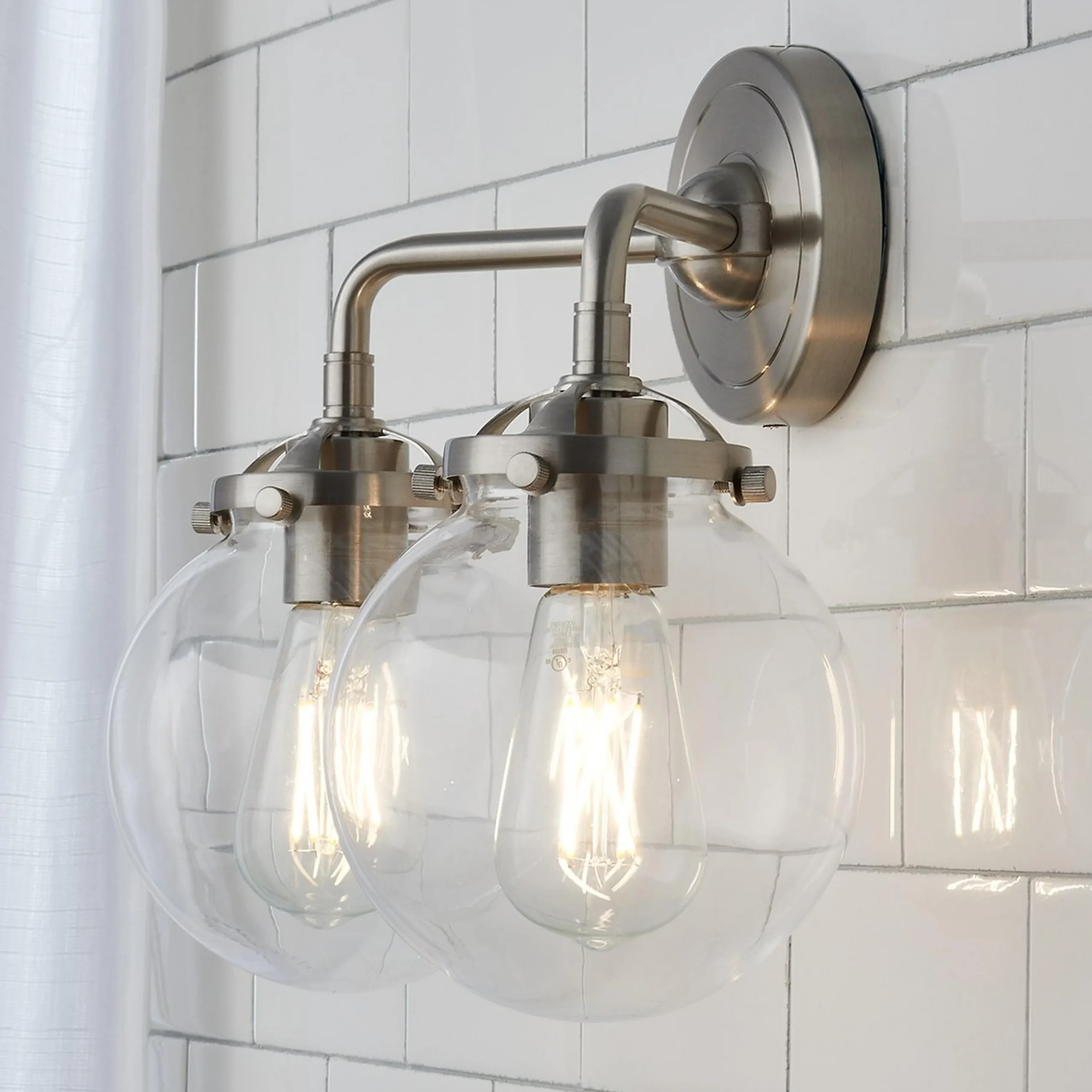 Mod Mix Clear Globe Vanity Light - 2 light