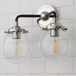 Mod Mix Clear Globe Vanity Light - 2 light