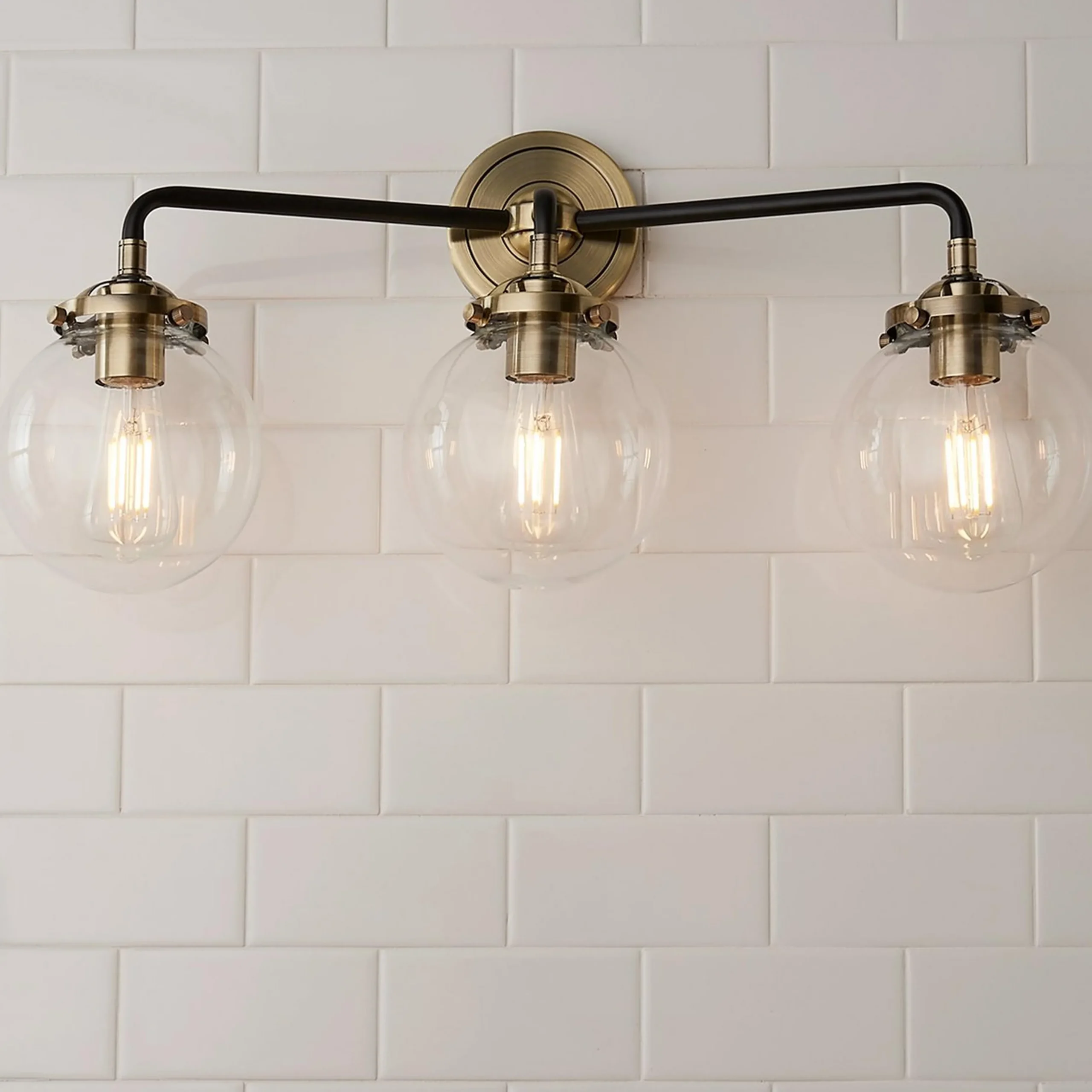 Mod Mix Clear Globe Vanity Light - 3 Light