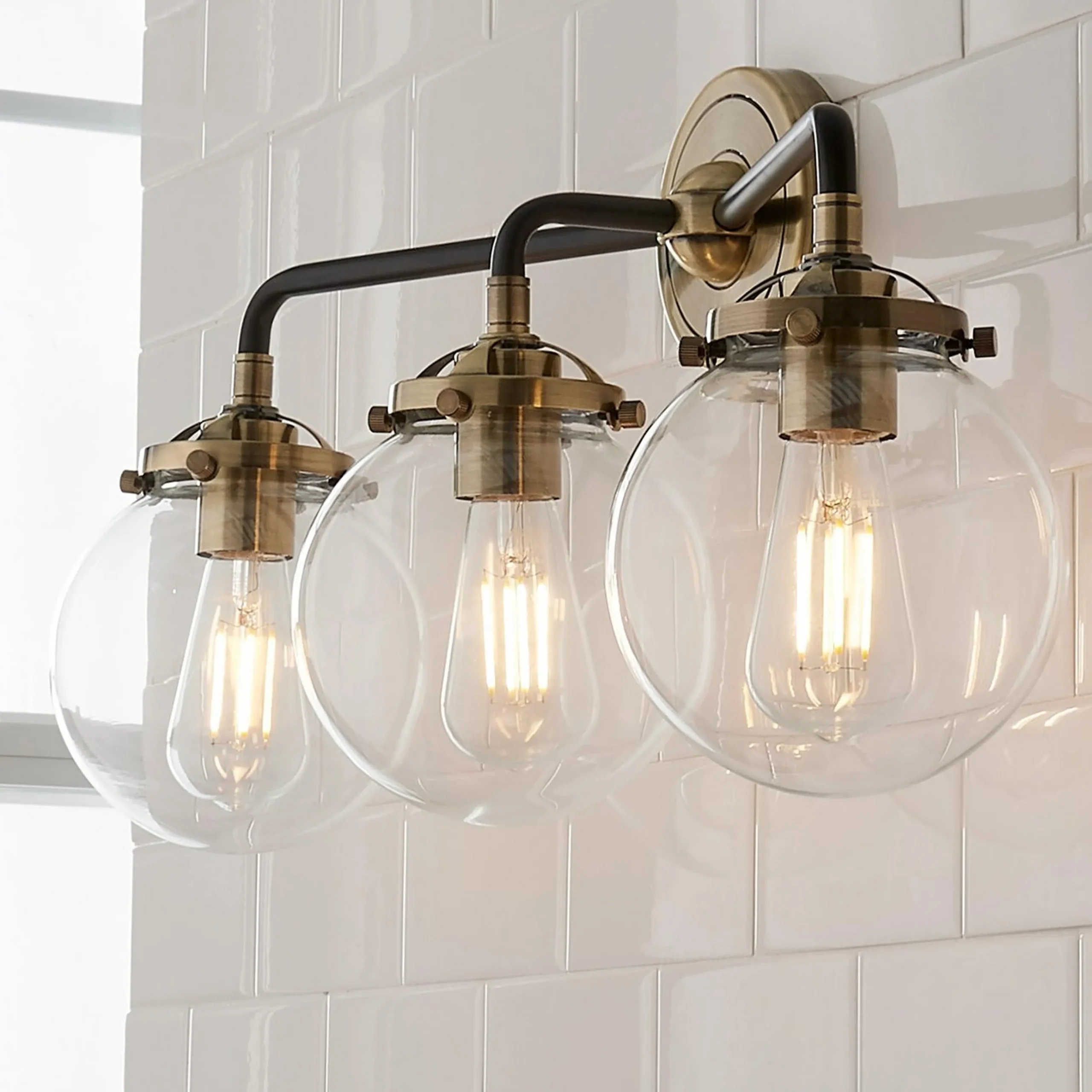 Mod Mix Clear Globe Vanity Light - 3 Light