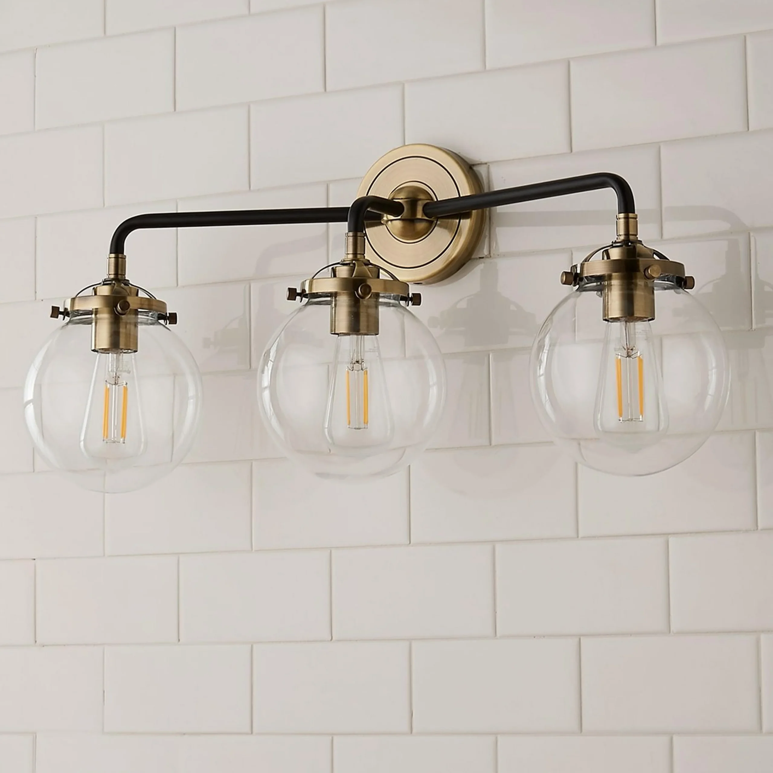 Mod Mix Clear Globe Vanity Light - 3 Light