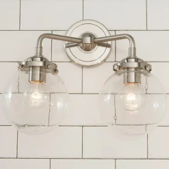 Mod Mix Seeded Globe Vanity Light - 2 light