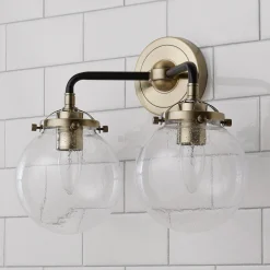 Mod Mix Seeded Globe Vanity Light - 2 light