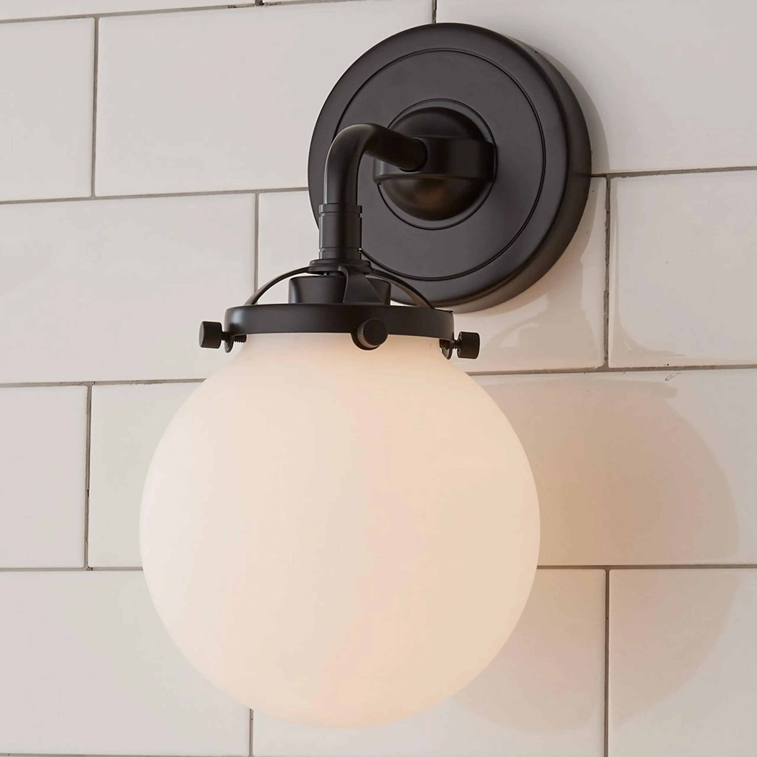 Mod Mix White Globe Sconce