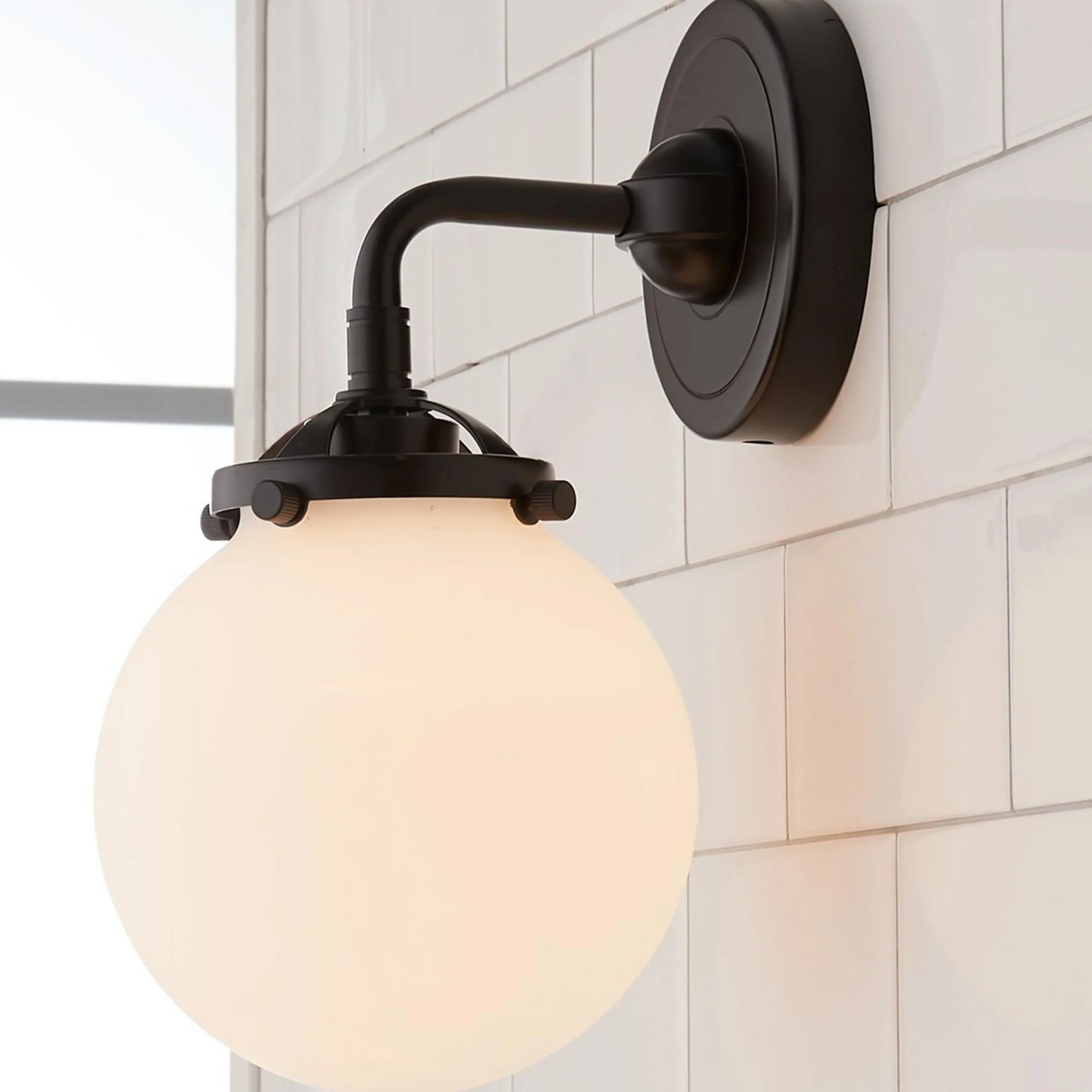 Mod Mix White Globe Sconce