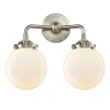 Mod Mix White Globe Vanity Light - 2 light