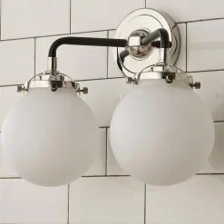 Mod Mix White Globe Vanity Light - 2 light