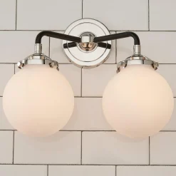 Mod Mix White Globe Vanity Light - 2 light