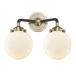 Mod Mix White Globe Vanity Light - 2 light