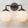 Mod Mix White Globe Vanity Light - 2 light