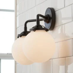 Mod Mix White Globe Vanity Light - 2 light