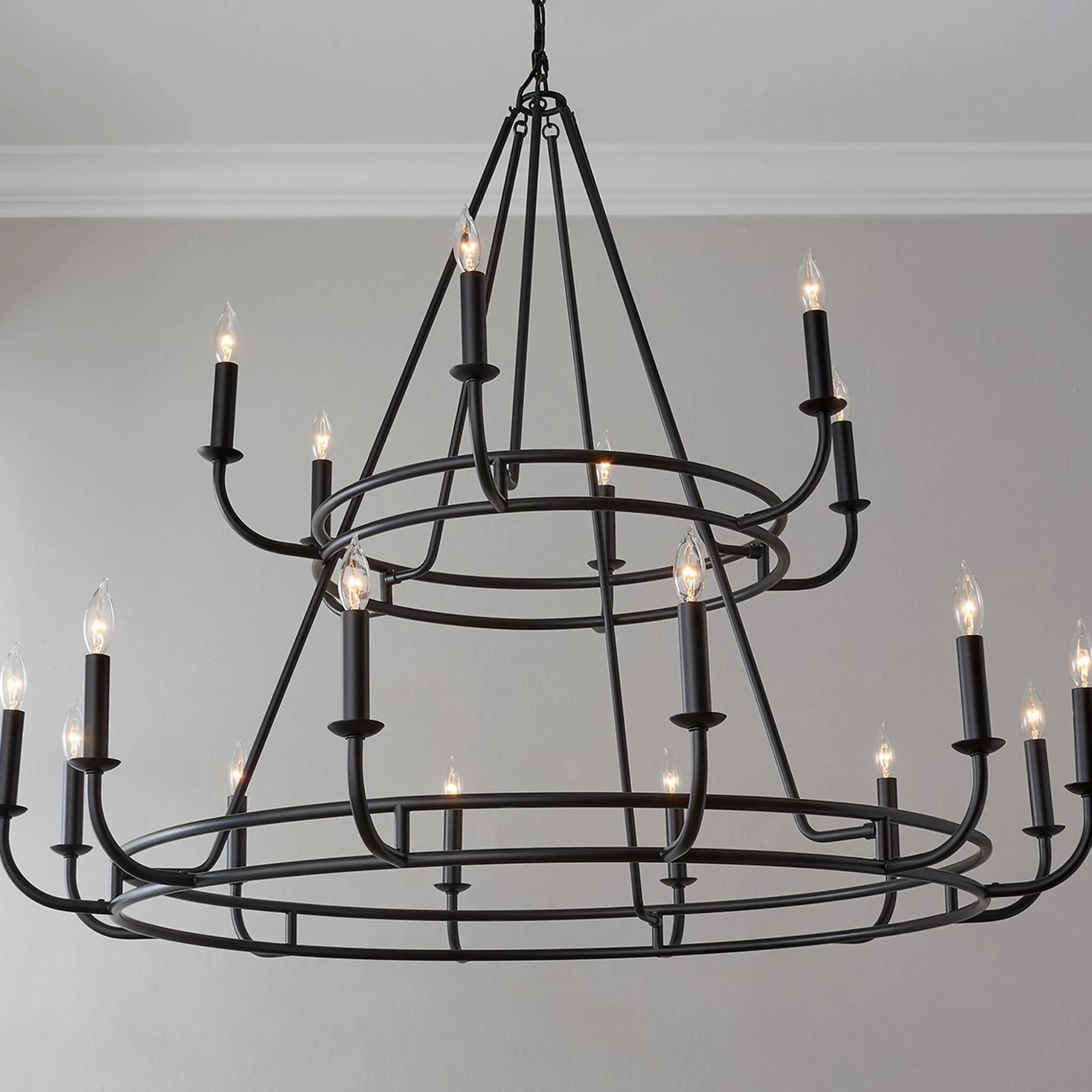 Moderately Modern Two-Tier Chandelier