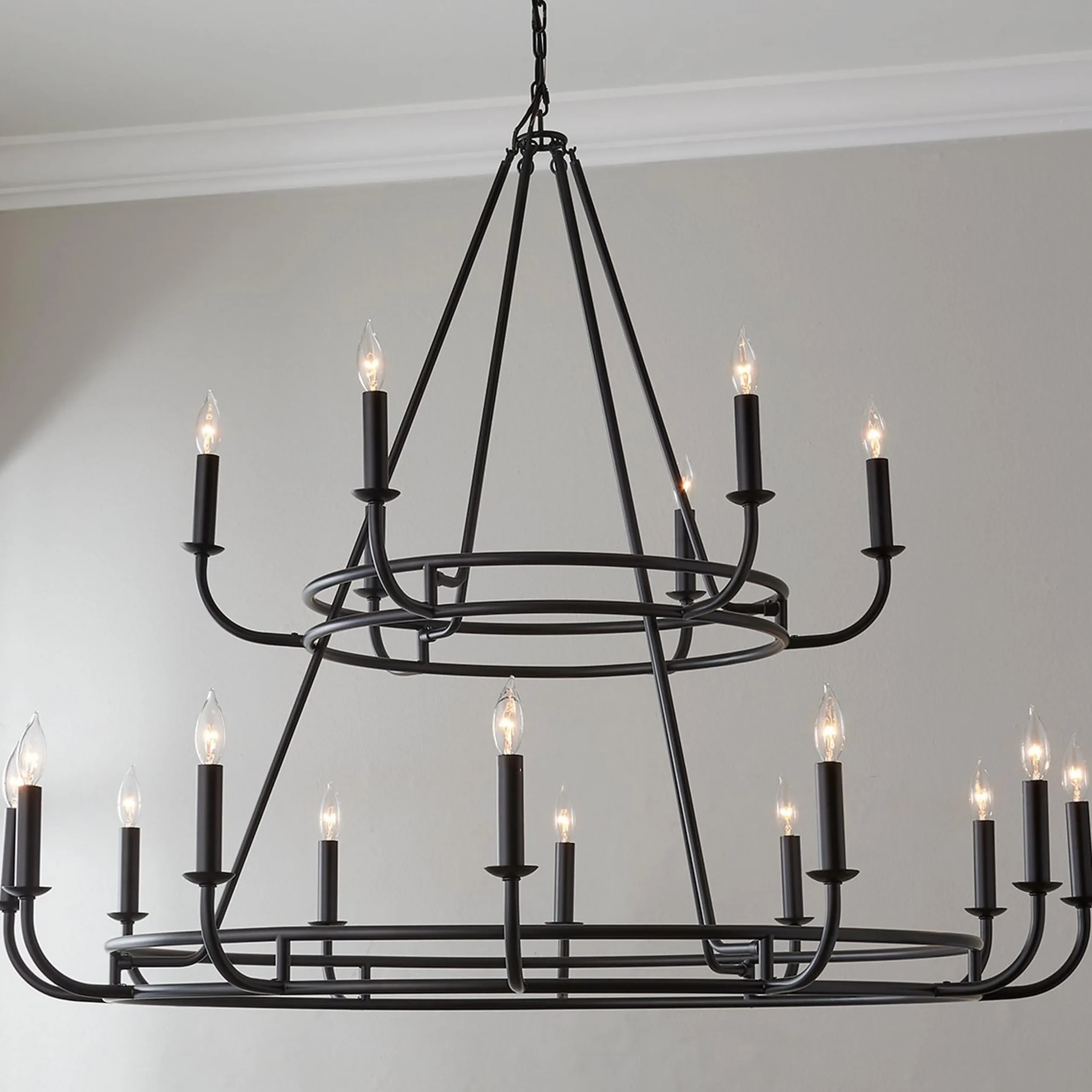 Moderately Modern Two-Tier Chandelier