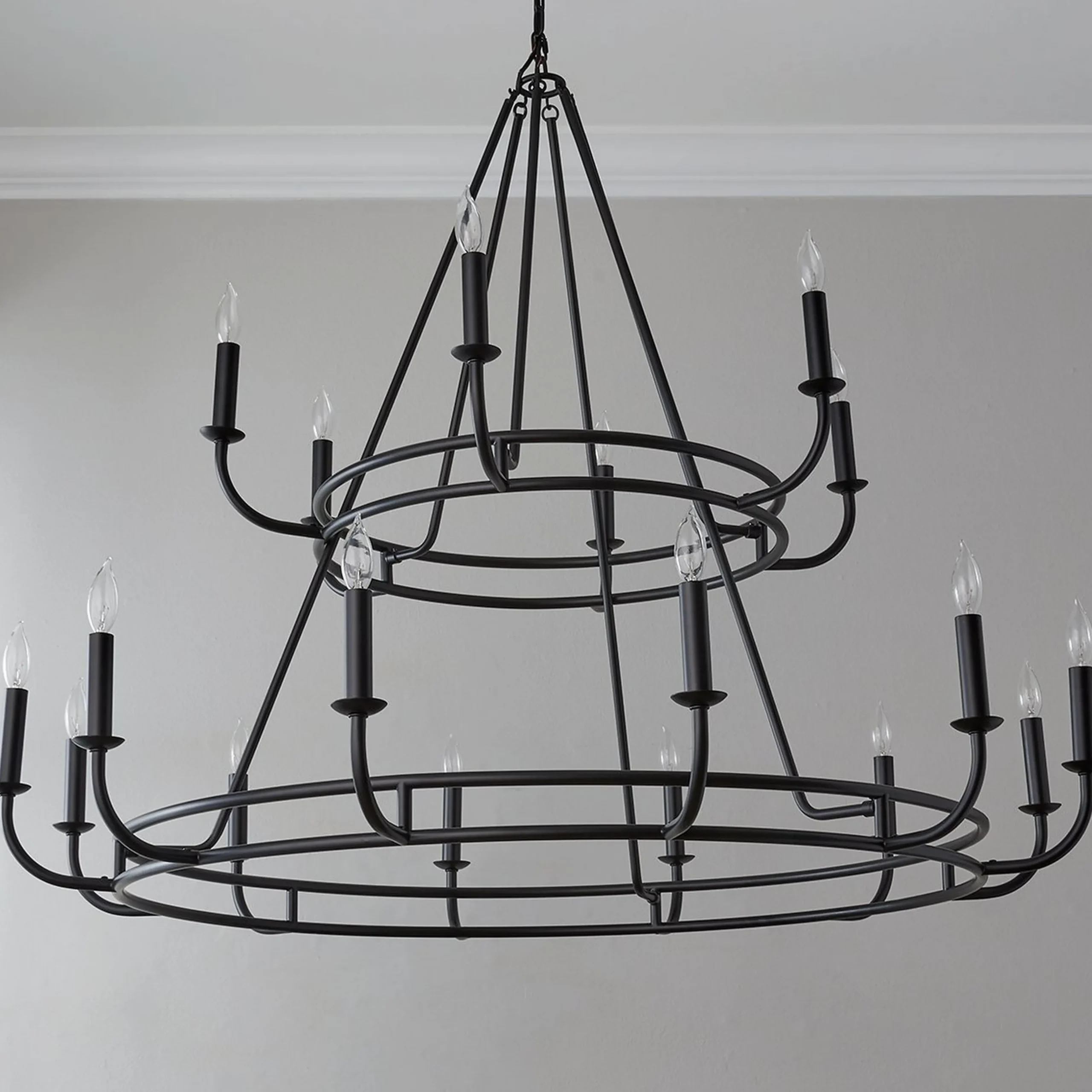 Moderately Modern Two-Tier Chandelier