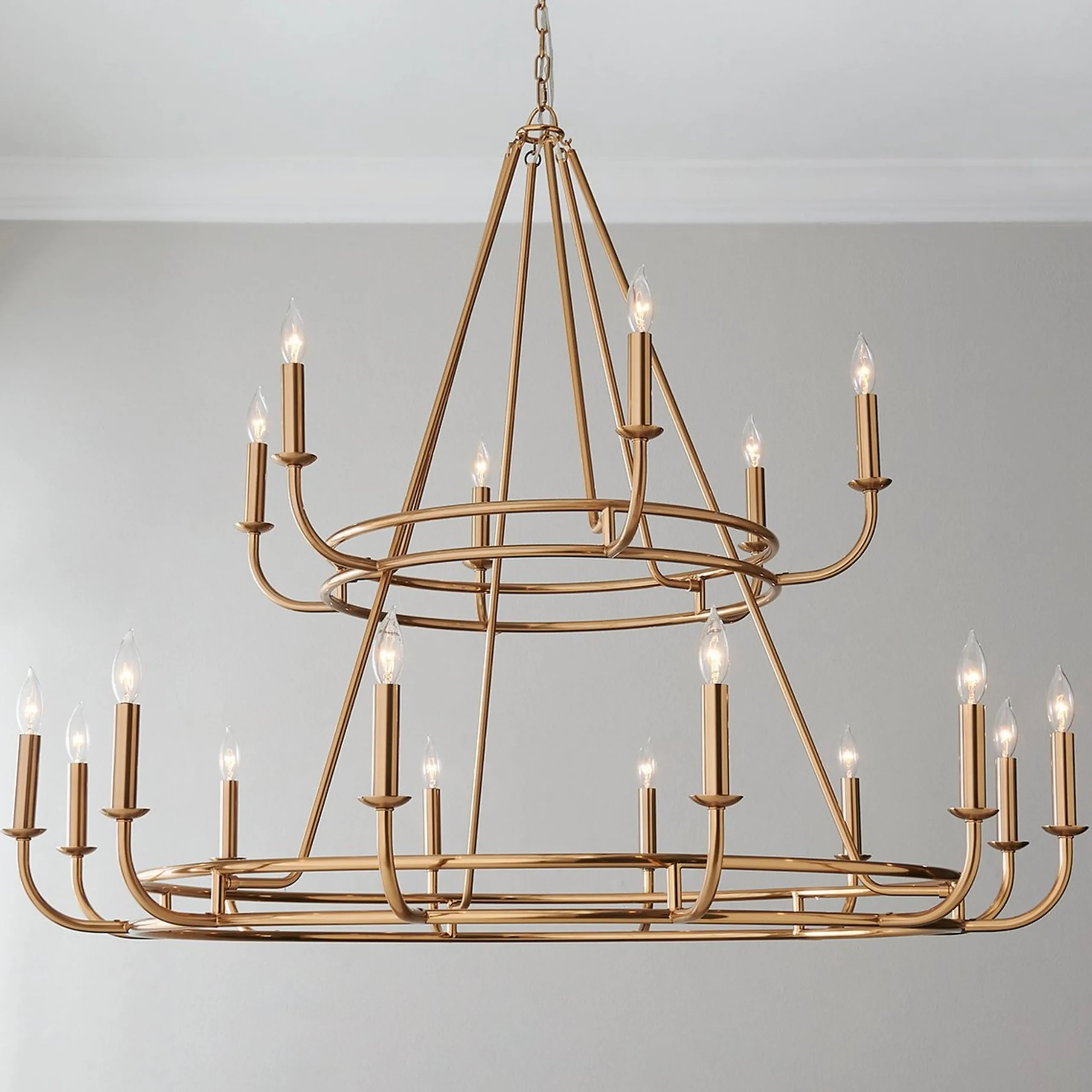 Moderately Modern Two-Tier Chandelier