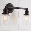 Modern Clear Glass Restoration Vanity Light - 2 light