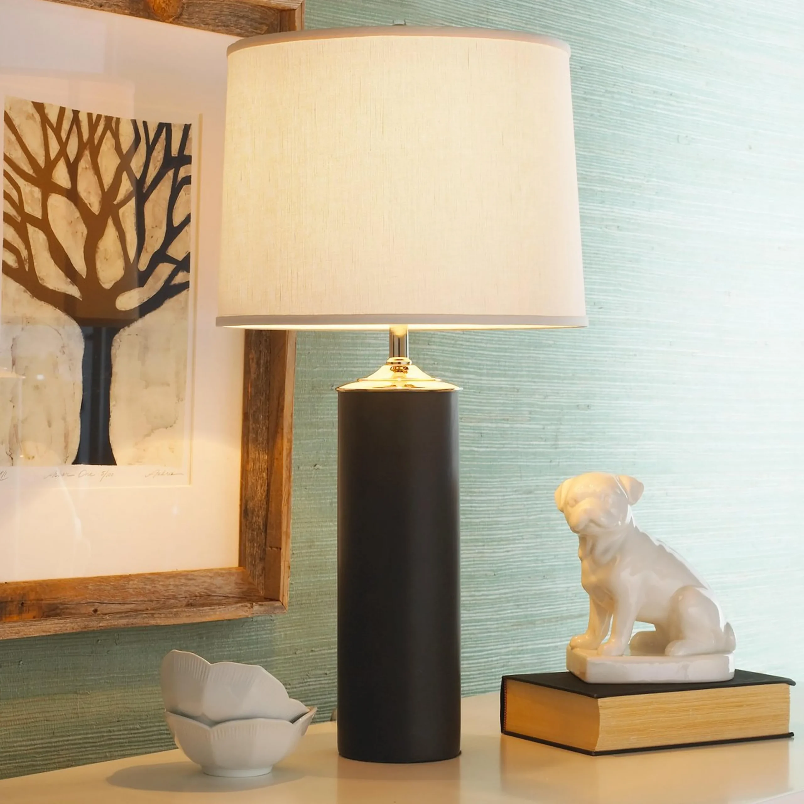 Modern Cylinder Ceramic Table Lamp