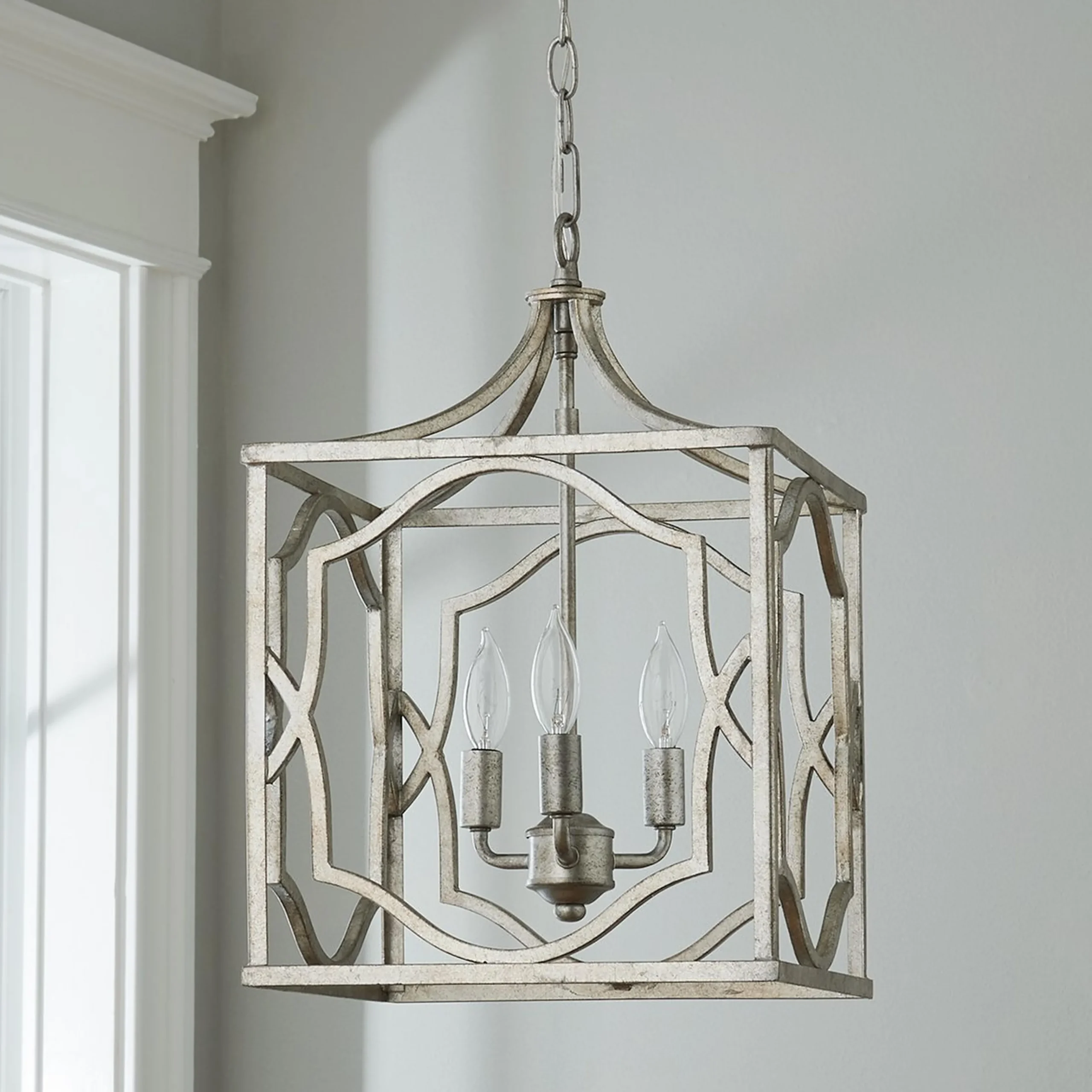 Modern Fretwork Frame Lantern - Small