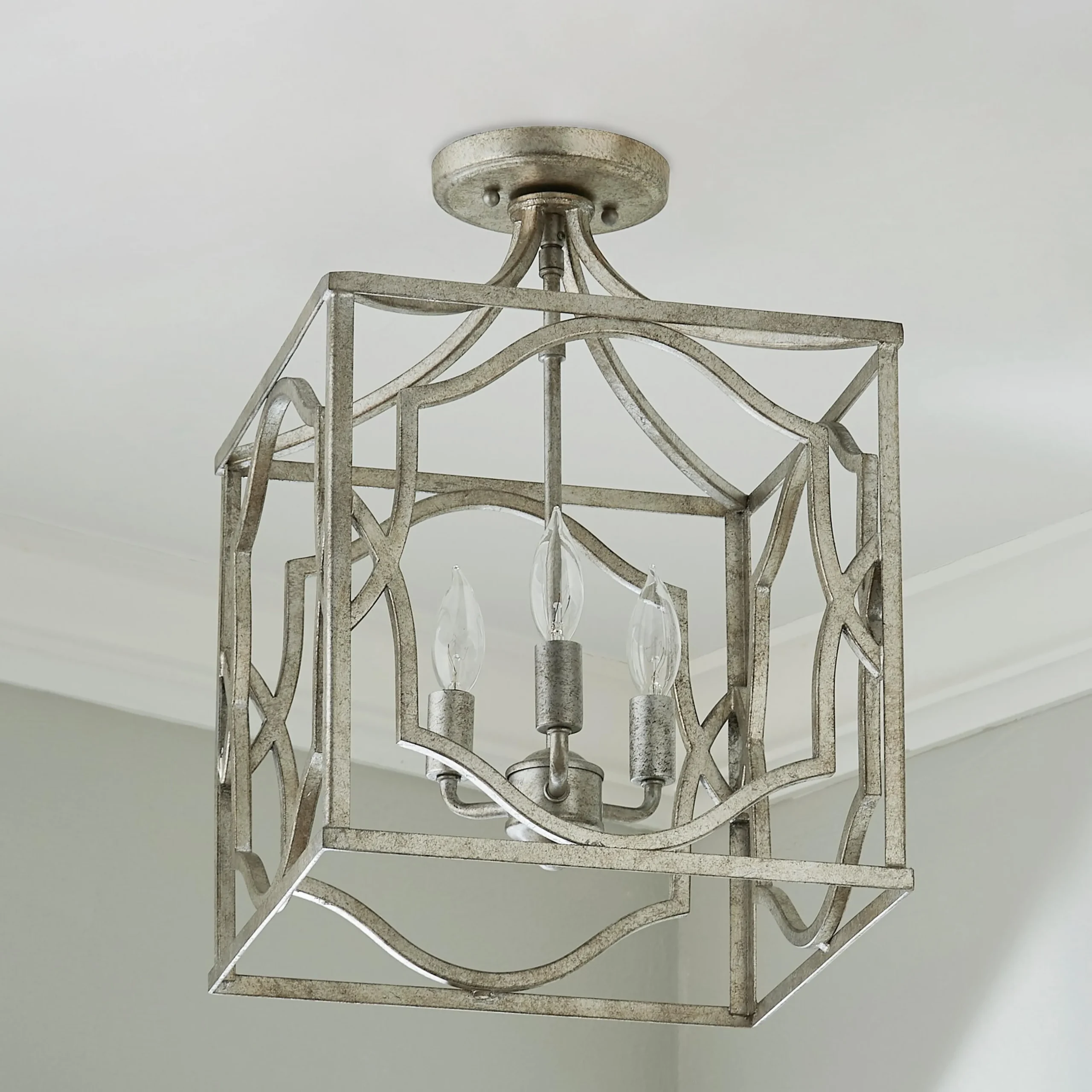 Modern Fretwork Frame Lantern - Small