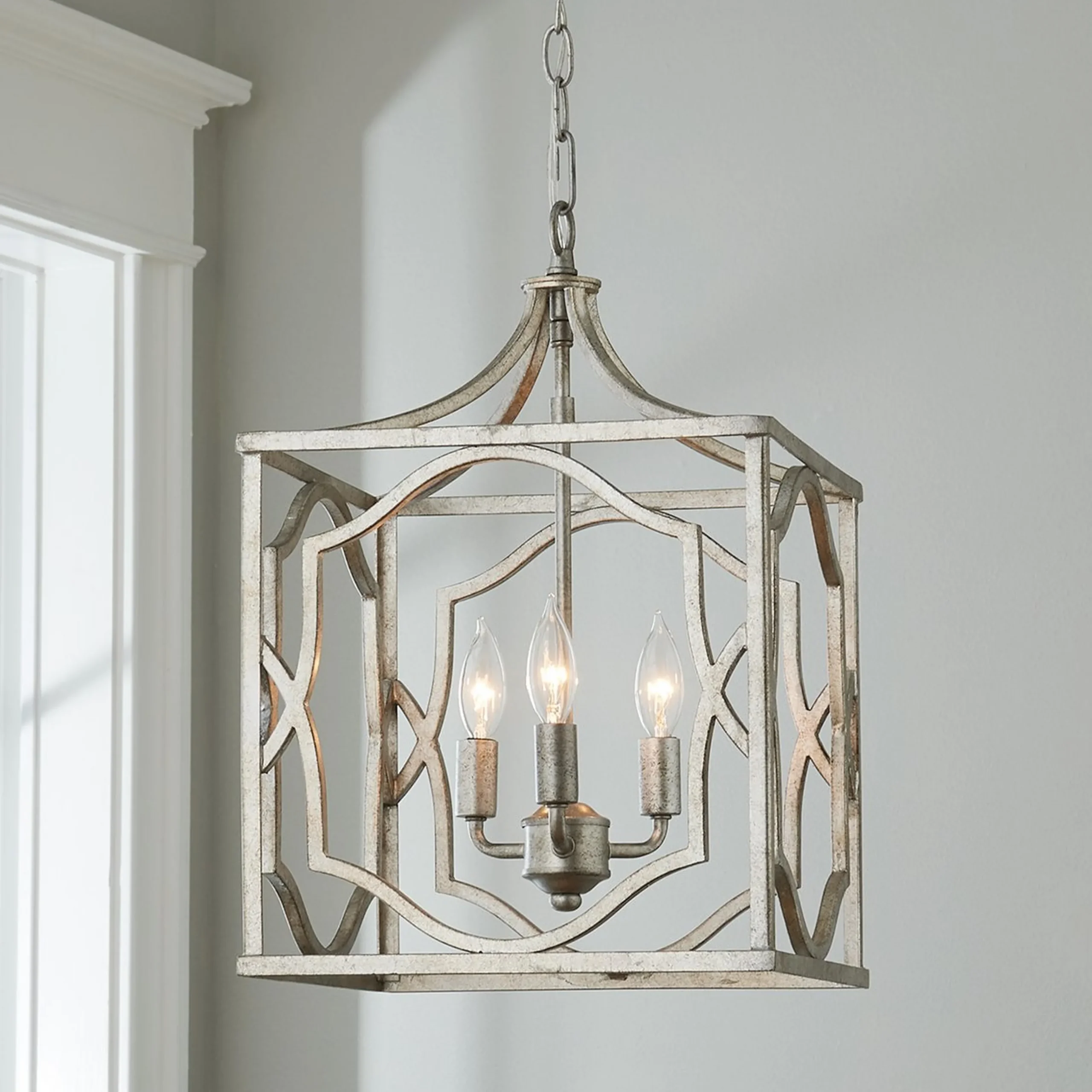 Modern Fretwork Frame Lantern - Small