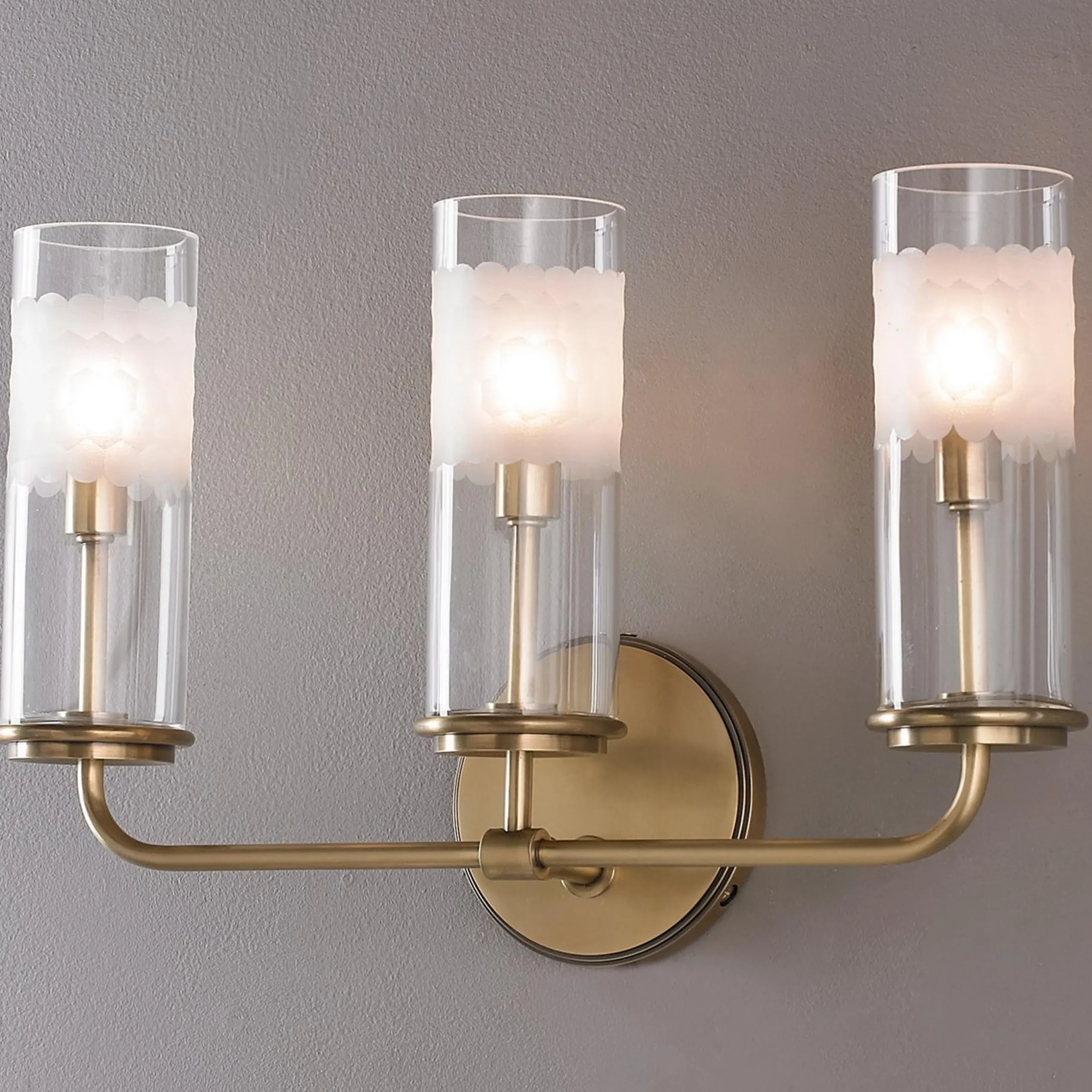 Modern Honeycomb Glass Vanity Light - 3 Light