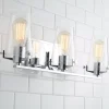 Modern Industrial Seeded Glass Vanity Light - 3 Light