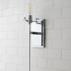 Modern Industrial Seeded Glass Sconce