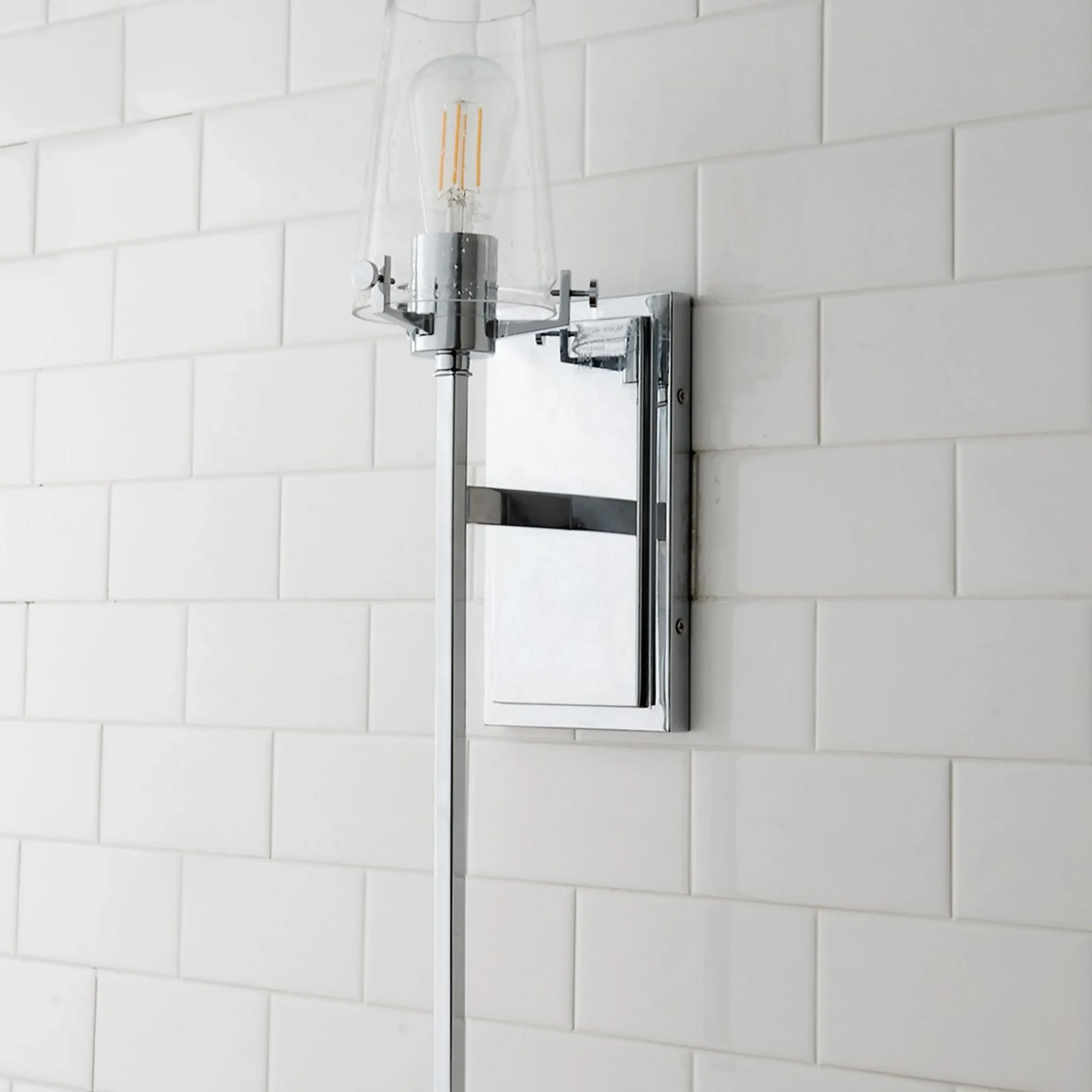 Modern Industrial Seeded Glass Sconce