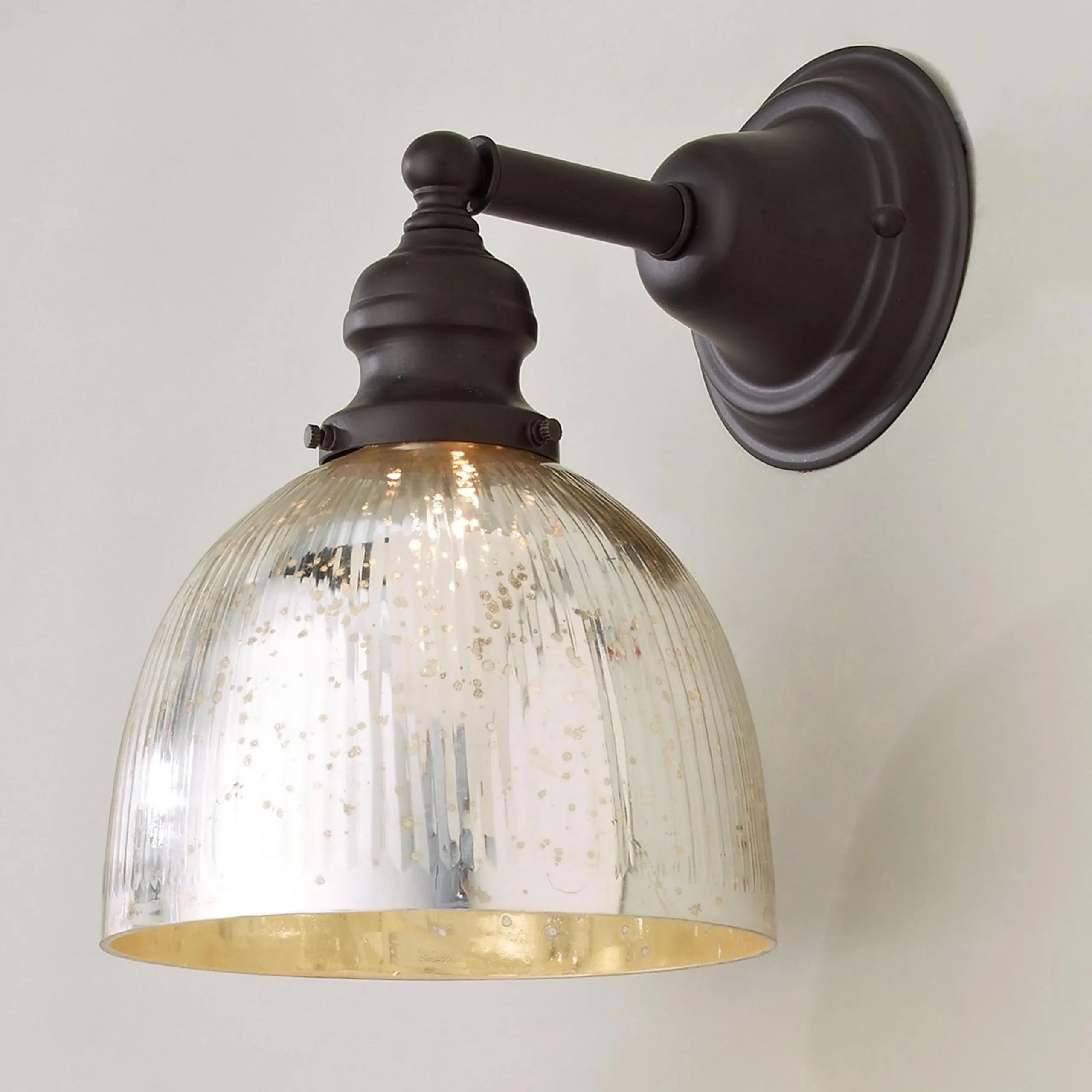 Modern Mercury Glass Restoration Wall Sconce