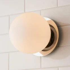 Modern Milky Globe Bath Sconce