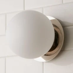 Modern Milky Globe Bath Sconce