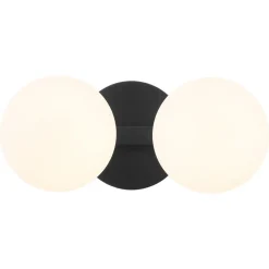 Modern Milky Globe Vanity Light - 2 Light