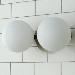 Modern Milky Globe Vanity Light - 2 Light
