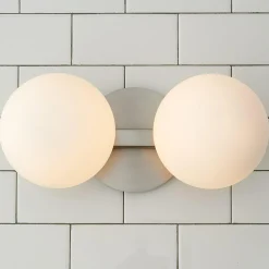 Modern Milky Globe Vanity Light - 2 Light