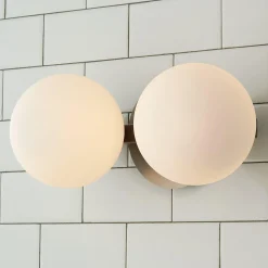 Modern Milky Globe Vanity Light - 2 Light