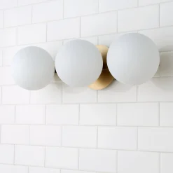 Modern Milky Globe Vanity Light - 3 Light