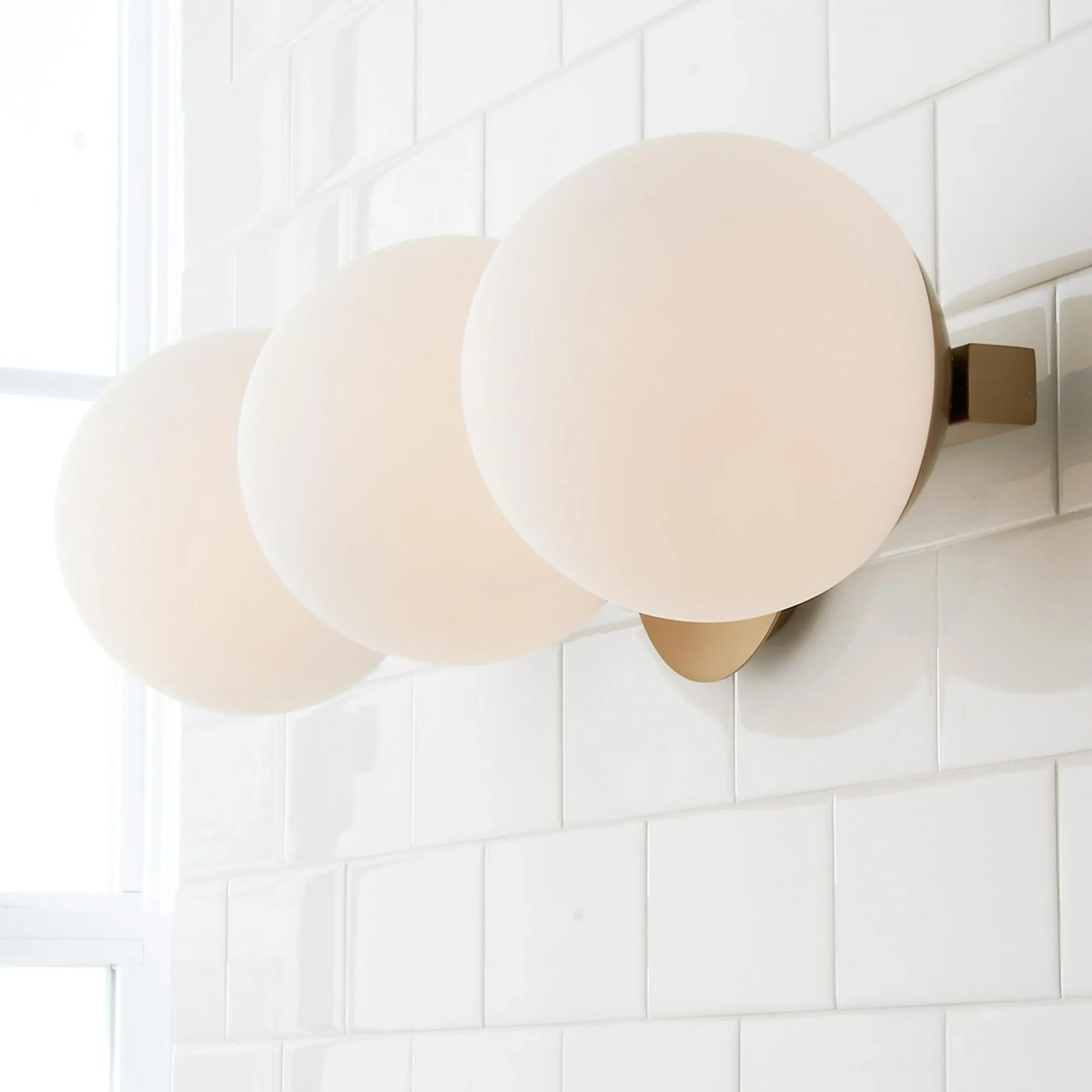 Modern Milky Globe Vanity Light - 3 Light