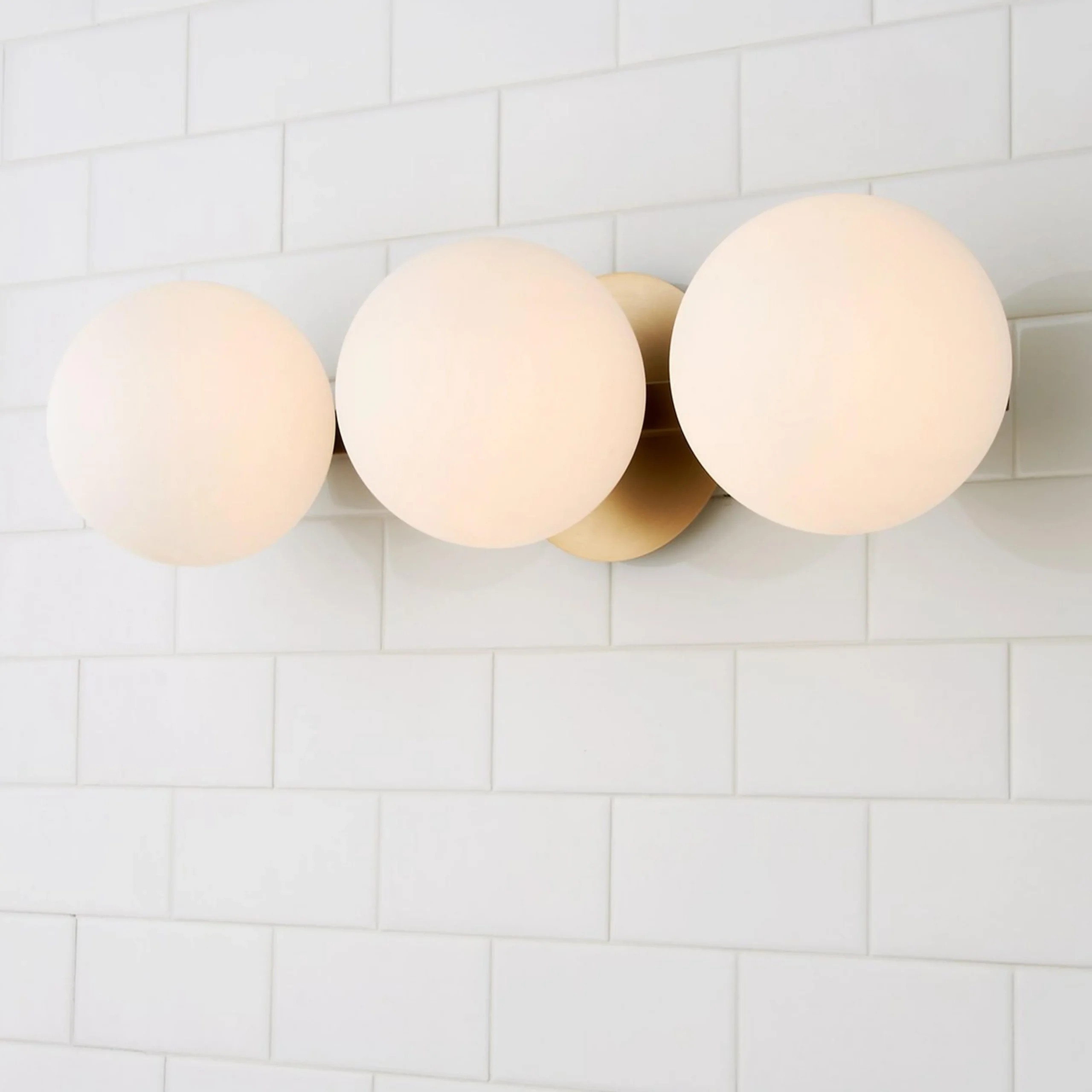 Modern Milky Globe Vanity Light - 3 Light