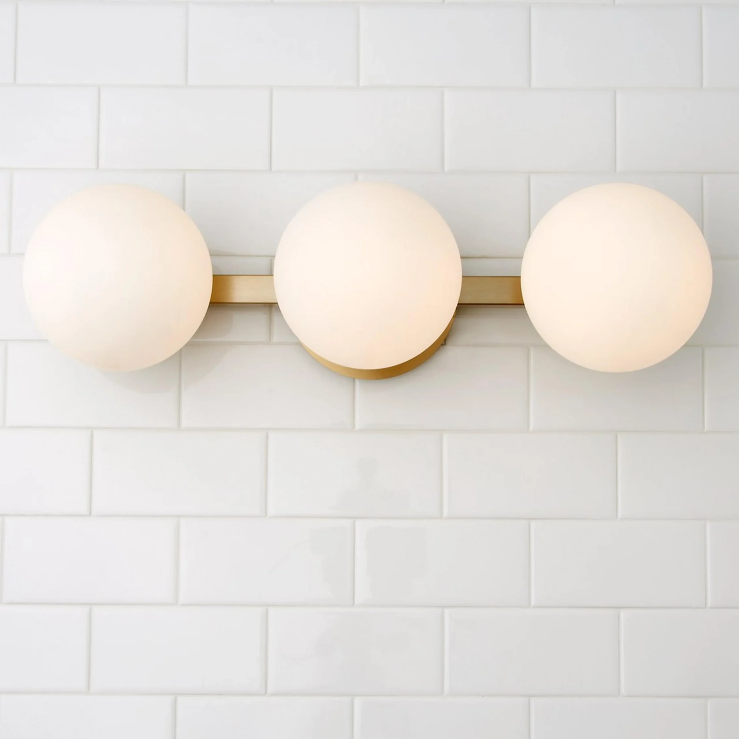 Modern Milky Globe Vanity Light - 3 Light