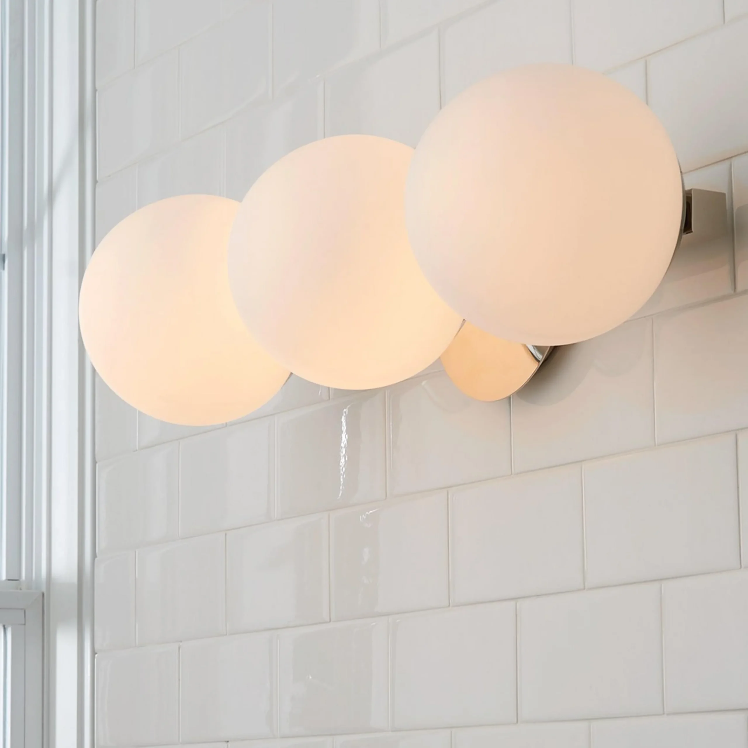 Modern Milky Globe Vanity Light - 3 Light