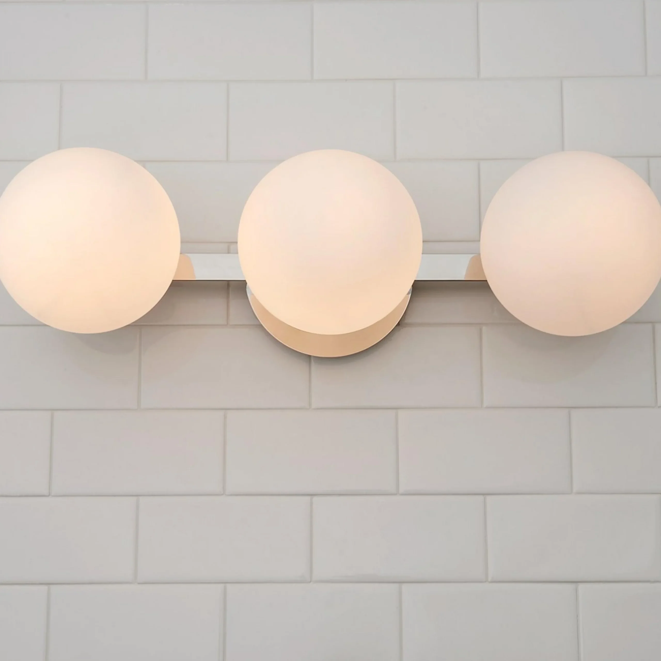 Modern Milky Globe Vanity Light - 3 Light
