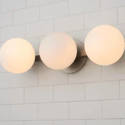 Modern Milky Globe Vanity Light - 3 Light