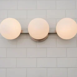 Modern Milky Globe Vanity Light - 3 Light