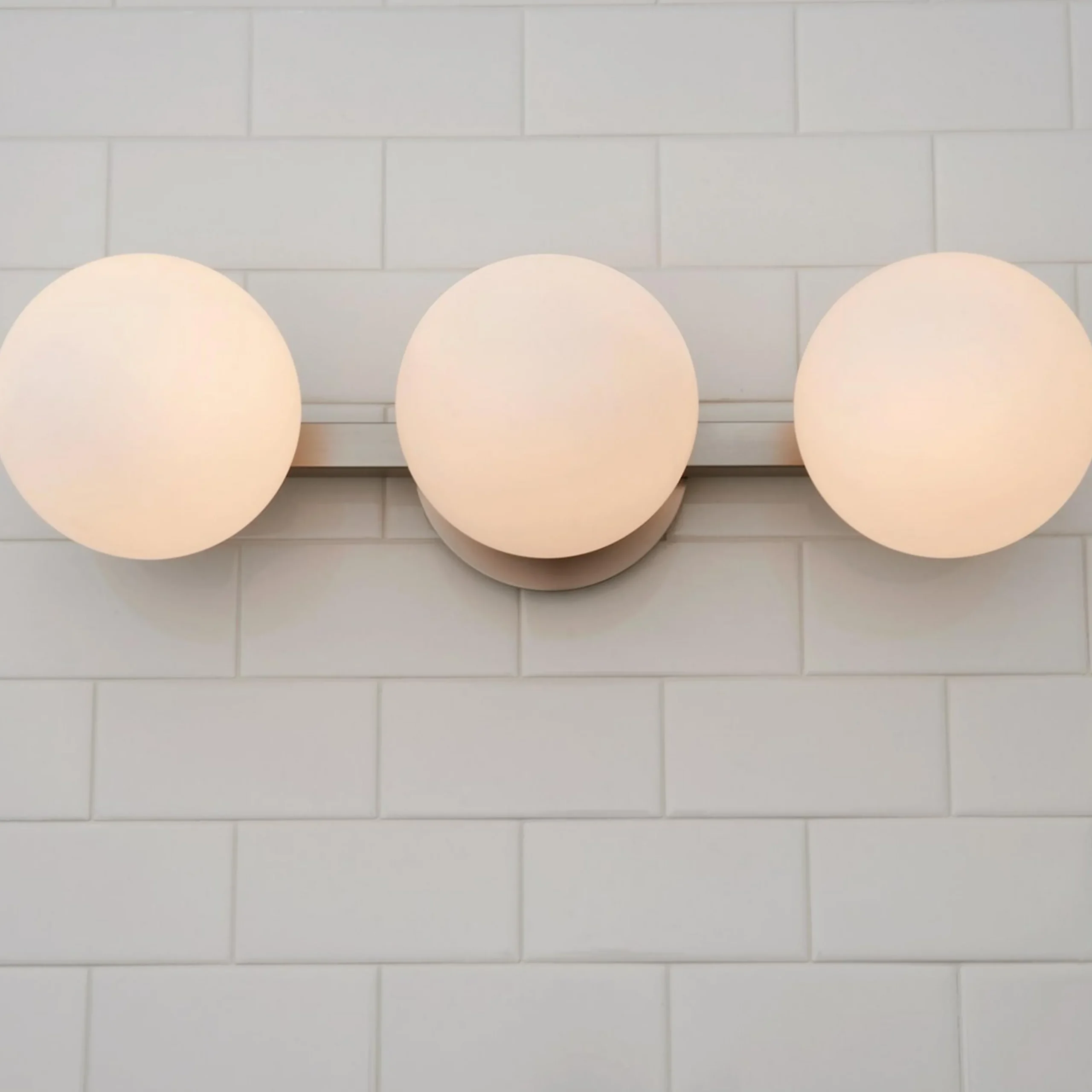 Modern Milky Globe Vanity Light - 3 Light